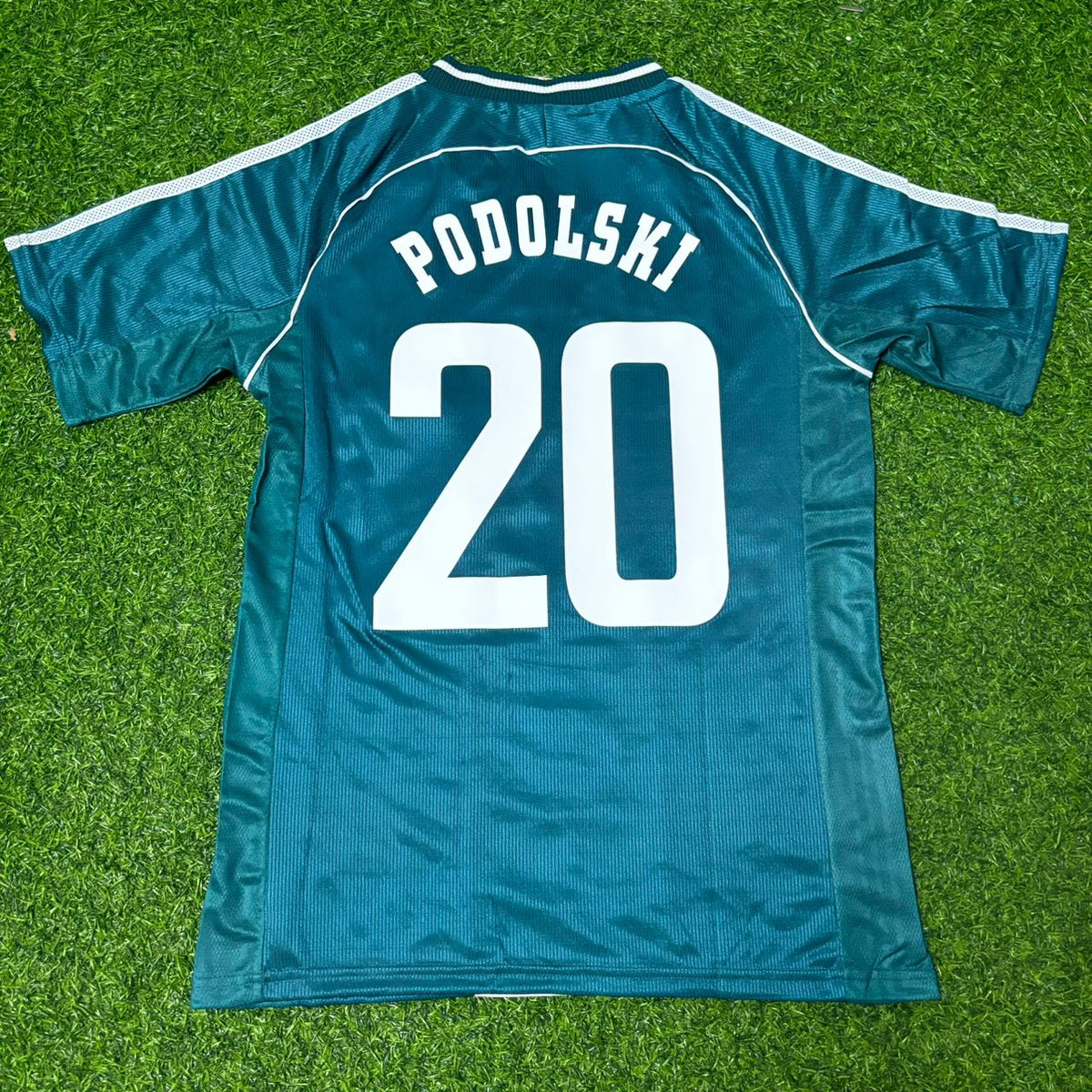 Lukas Podolski Deutschland Auswärts Grünes Retro-Fußballtrikot