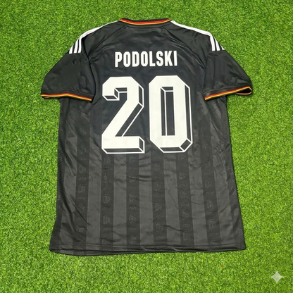 Lukas Podolski 20# Maillot de football rétro vintage noir Allemagne