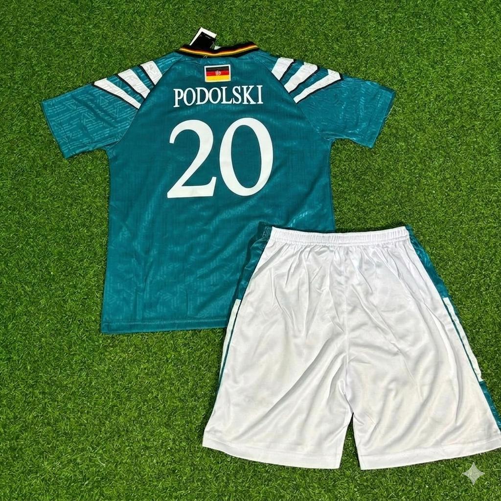 Lukas Podolski #20 Deutschland Retro Heim Kinder Fußballtrikot