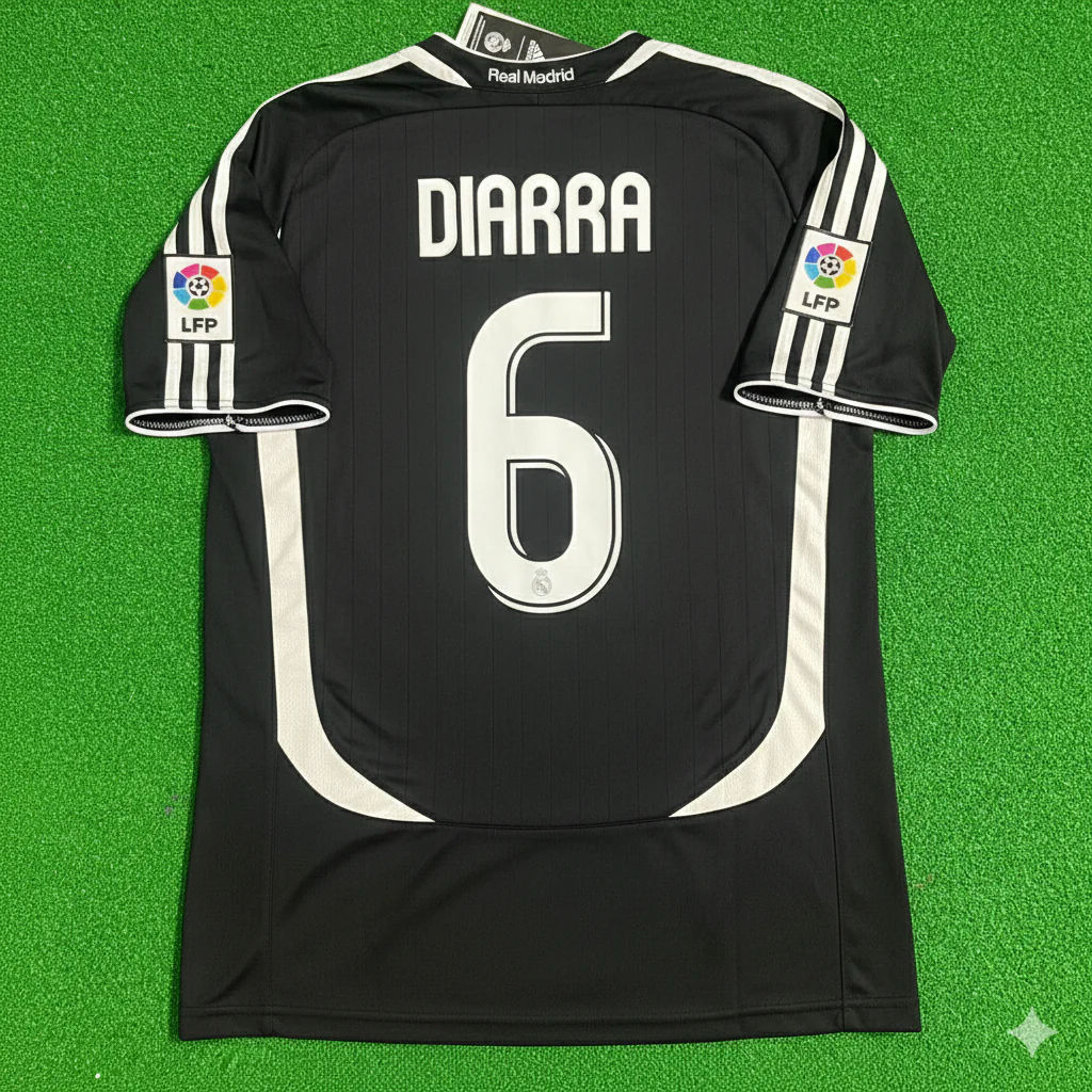 Mahamadou Diarra Real Madrid 2006-2007 Black Jersey Soccer Shirt