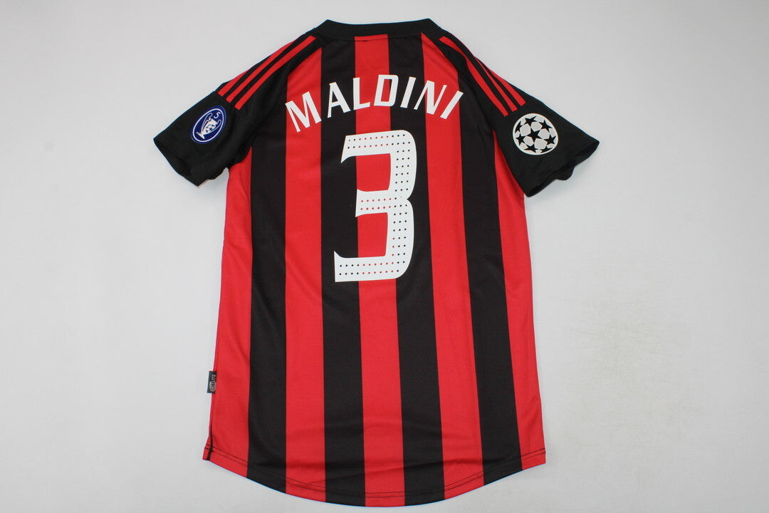 Paolo Maldini AC Milan 2002/2003 Red  Home Retro Football Jersey Kit