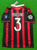Paolo Maldini #3 - AC Milan 2009 2010 Red Black Kit Jersey Trikot Maillot Soccer Shirt