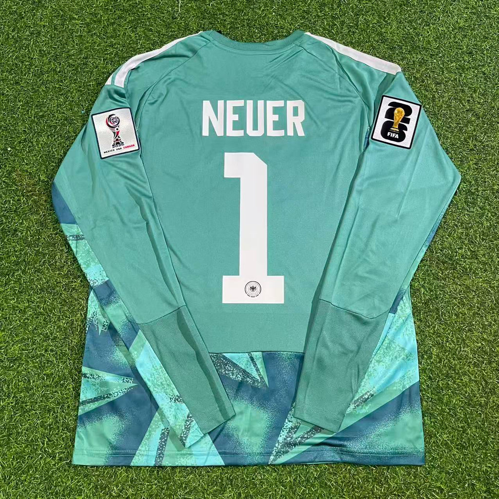 Maillot de football à manches longues de gardien de but Manuel Neuer Allemagne Coupe du Monde 2026