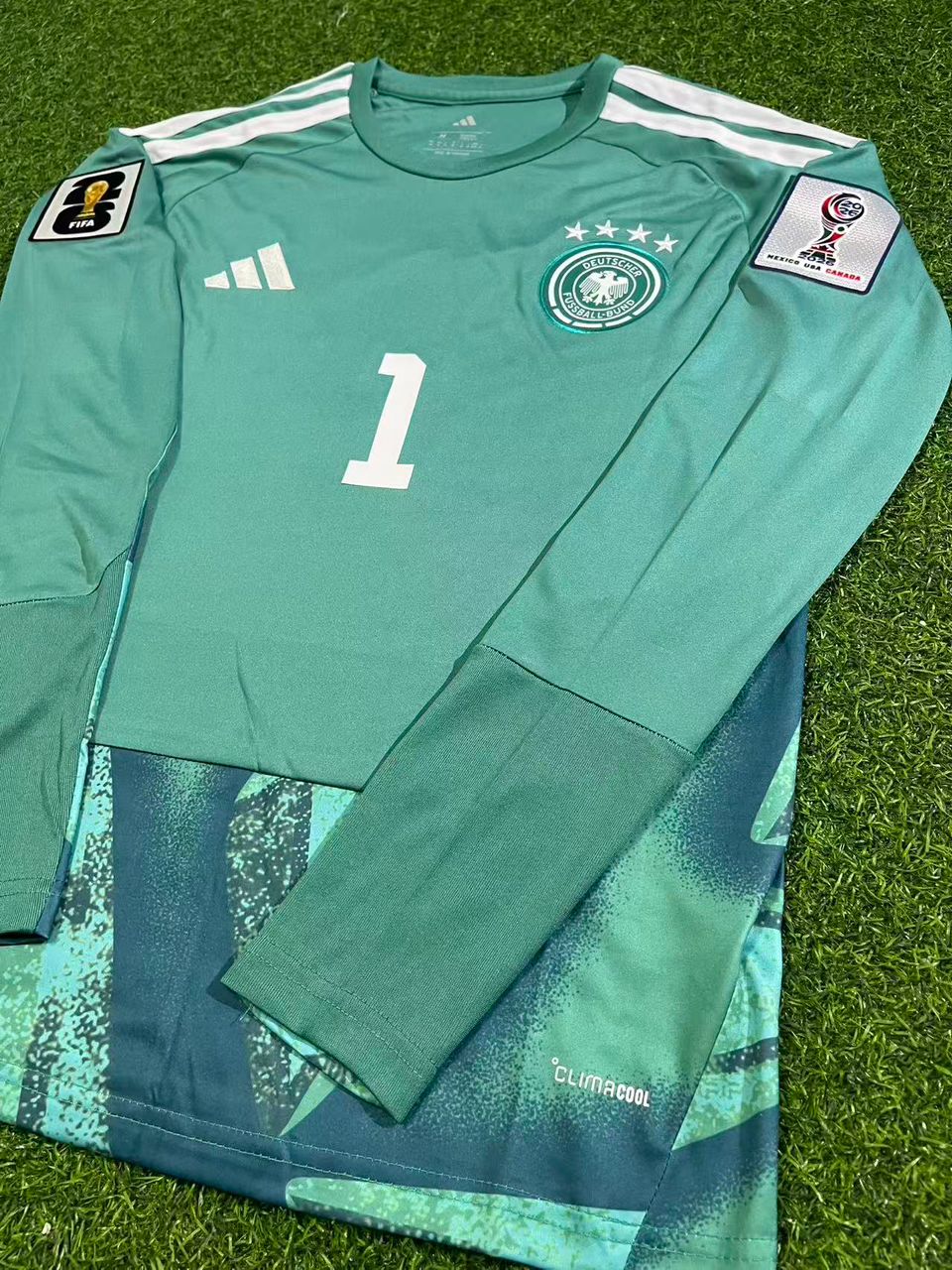 Maillot de football à manches longues de gardien de but Manuel Neuer Allemagne Coupe du Monde 2026