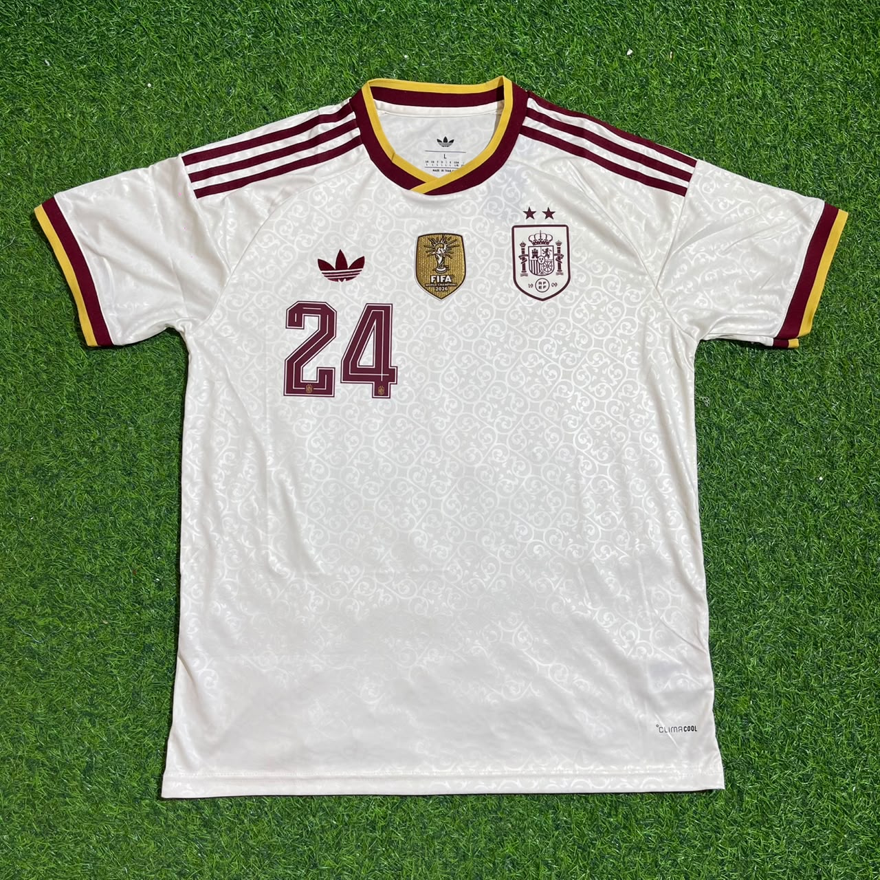 Marc Cucurella #24 Spanien Zwei Sterne 2026 WM-Champions Auswärtstrikot