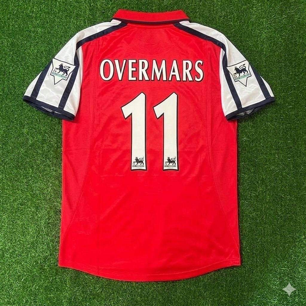 Marc Overmars #11 Arsenal 1999-2002 Rot-Weißes Retro-Trikot Fußballshirt