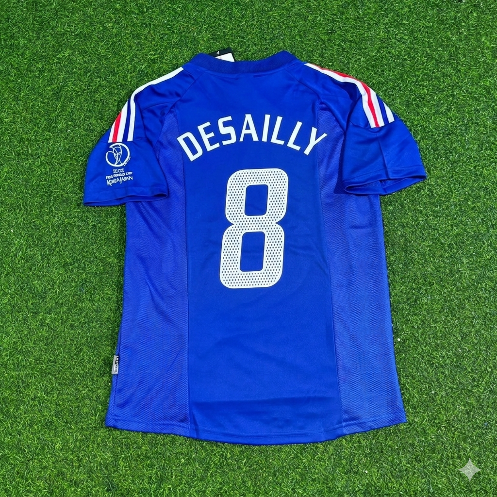 Marcel Desailly #8 France 2002 World Cup Retro Football Jersey