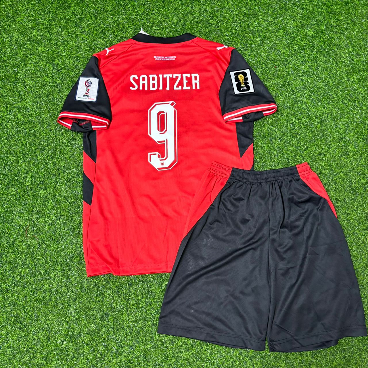 Marcel Sabitzer #9 Österreich WM 2026 Kinder Fußballtrikot Neue Saison