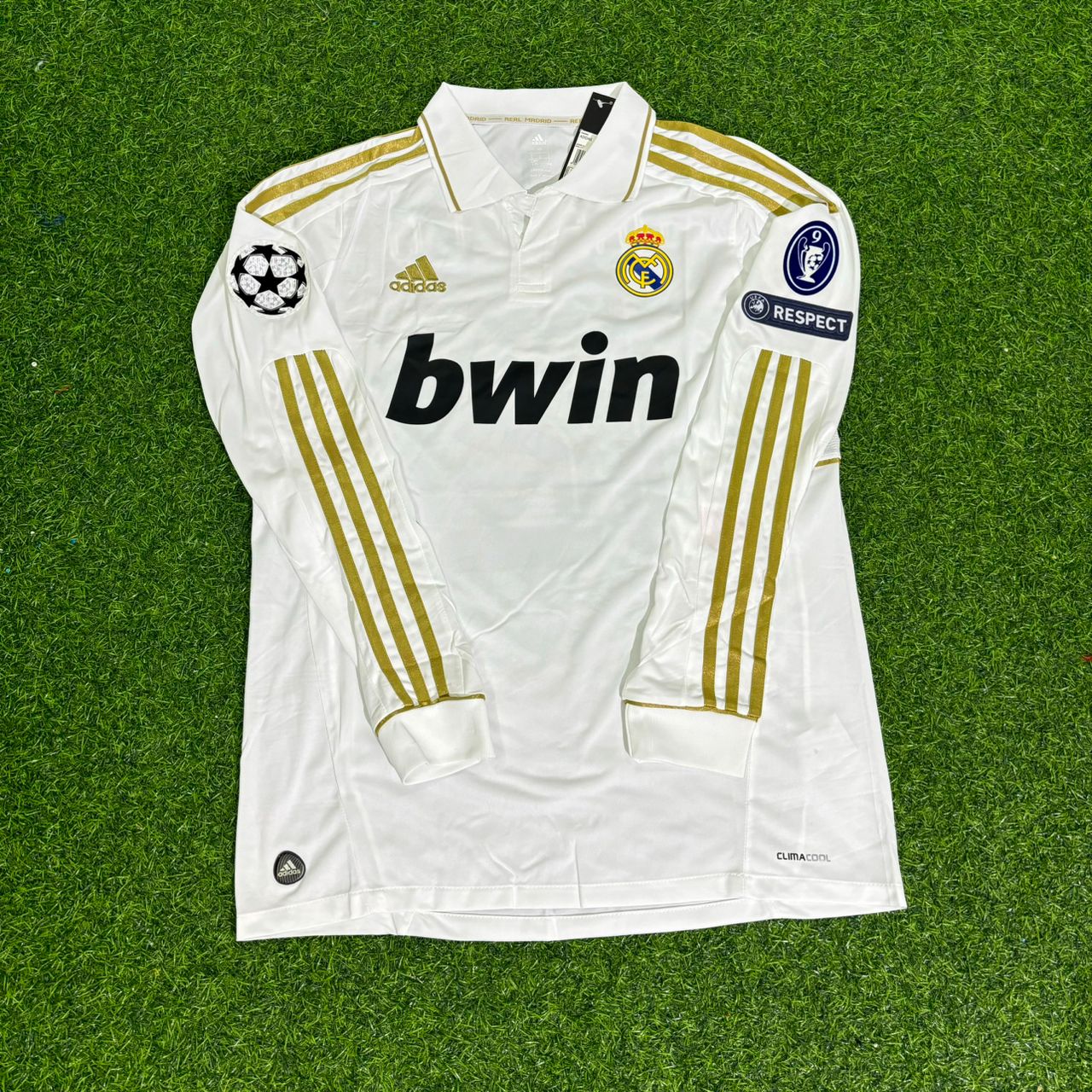 Marcelo 12- Real Madrid 2011-2012 White Long Sleeve Jersey Soccer Shirt