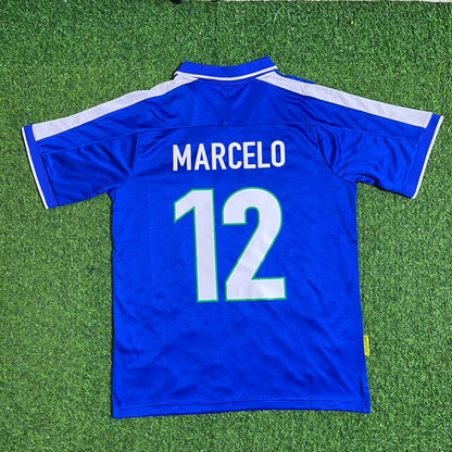 Marcelo Brasil Blau Retro Fußballtrikot