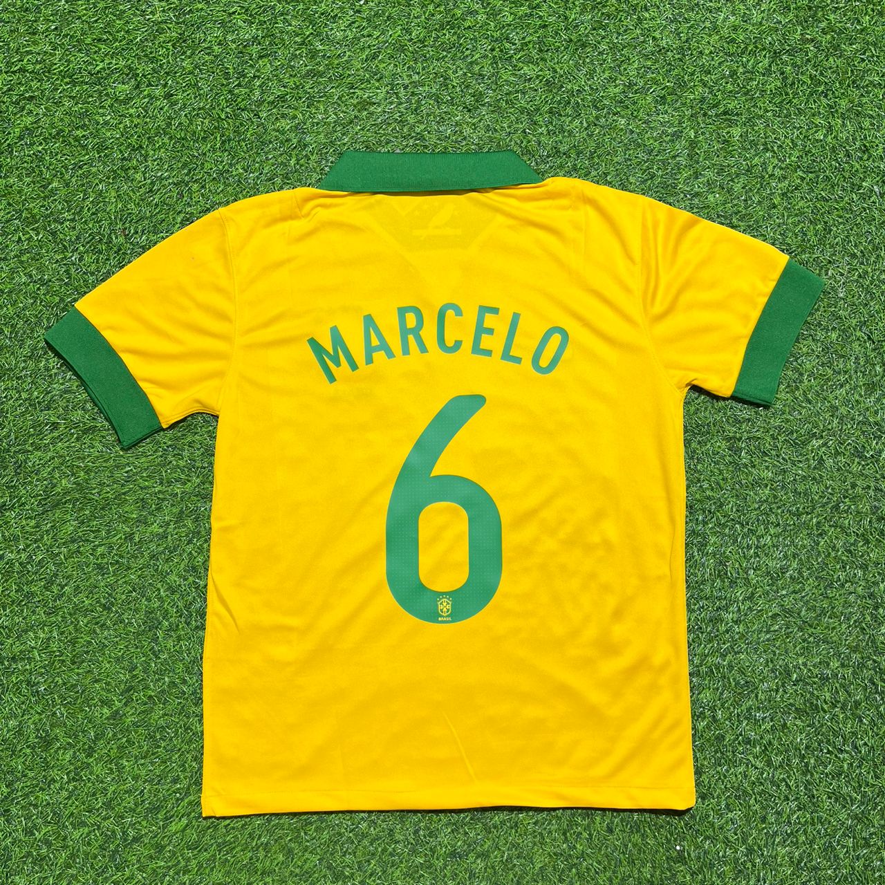 Marcelo #6 Brasilien WM 2014 Heim Retro Gelbes Trikot