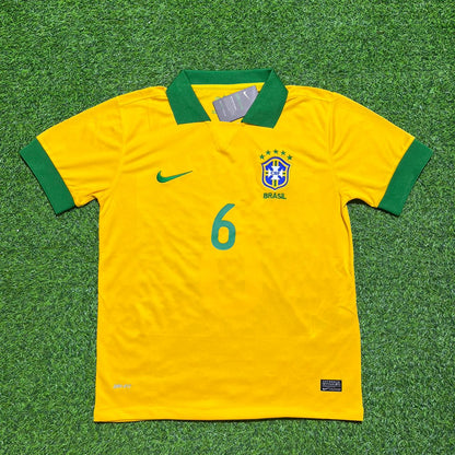 Marcelo #6 Brasilien WM 2014 Heim Retro Gelbes Trikot