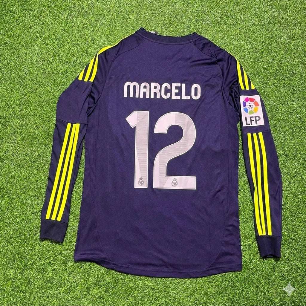 Marcelo 12- Real Madrid 2012/2013 Away Long Sleeve Football Jersey