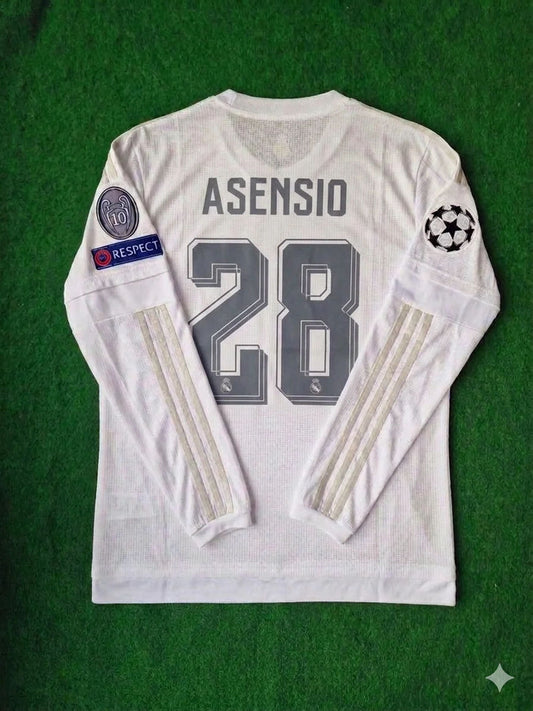 Marco Asensio 28 - Real Madrid 2016 Champions League Finale Langarm Trikot Fußballshirt