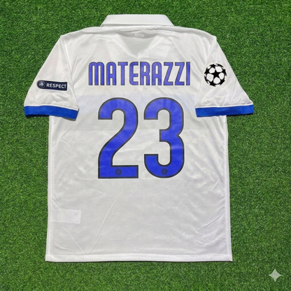 Camiseta de fútbol retro blanca del Inter 2009/2010 de Marco Materazzi