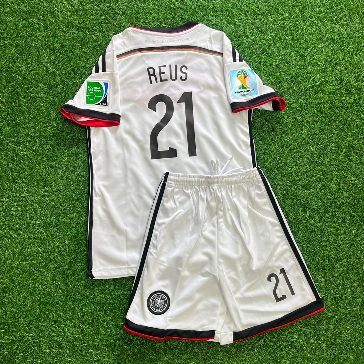 Marco Reus Allemagne 2014 Maillot de football rétro blanc pour enfant