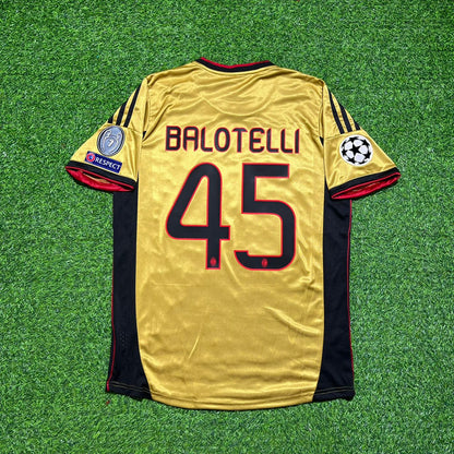 AC Milan 2013/14 Gold Retro Jersey – Mario Balotelli 45