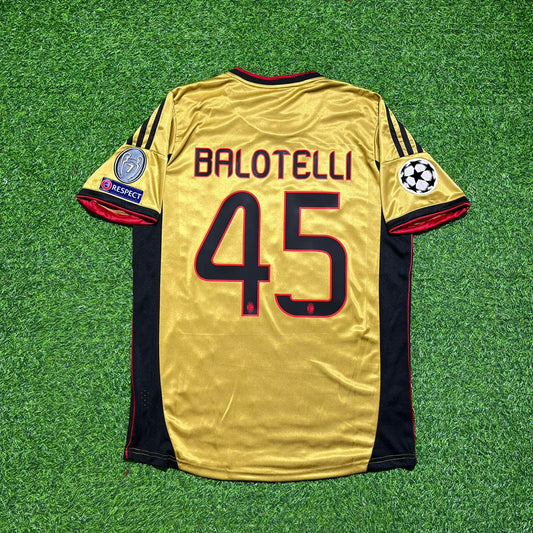 AC Milan 2013/14 Gold Retro Jersey – Mario Balotelli 45