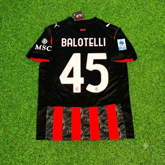 Camiseta retro legendaria de fútbol del AC Milan de Mario Balotelli