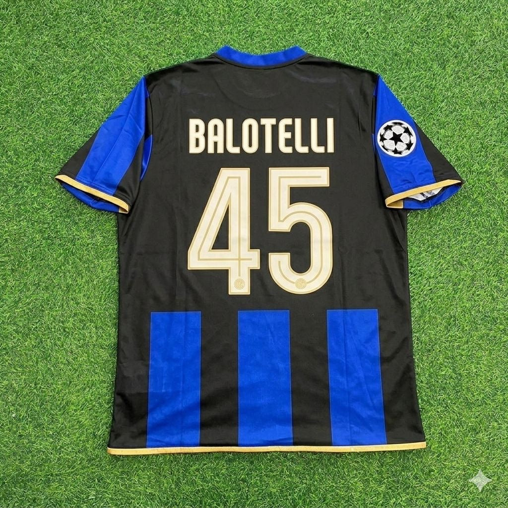 Maillot de football rétro Mario Balotelli n° 45 Inter Milan 2008-09