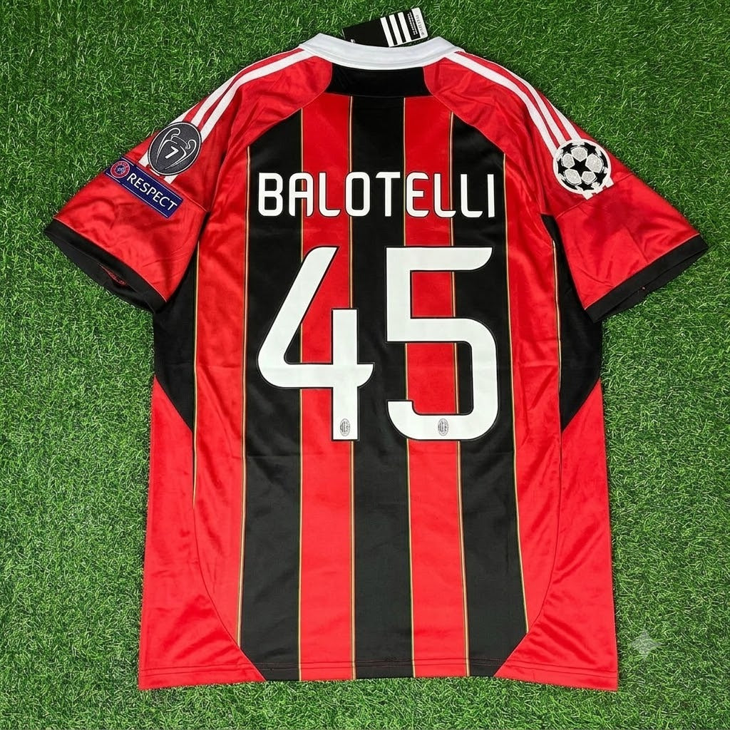 Mario Balotelli – AC Milan 2012/13 Home Retro Kit Jersey – | Trikot | Maillot Soccer Shirt