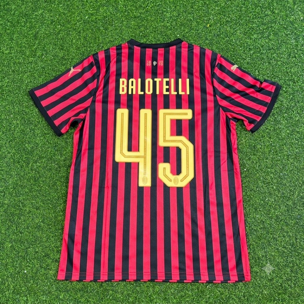 Mario Balotelli AC Milan 120th Anniversary Special Golden Retro Football Jersey