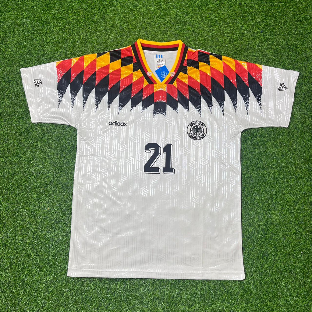 Mario Basler Deutschland 1994 Weltmeisterschaft Retro Football Jersey Kit