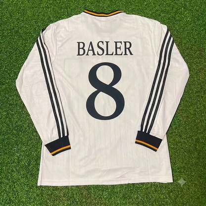 Germany 1996 EURO Final Home Long Sleeve Retro Football Jersey – Mario Basler 8