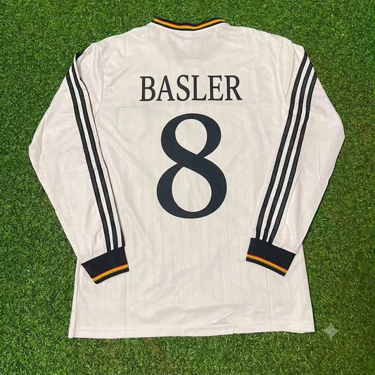 Germany 1996 EURO Final Home Long Sleeve Retro Football Jersey – Mario Basler 8