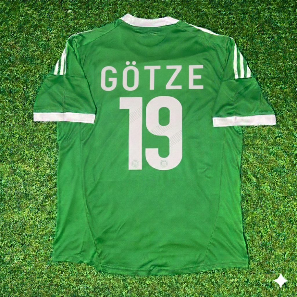 Germany 2012 EURO Green Retro Football Jersey – Mario Gotze