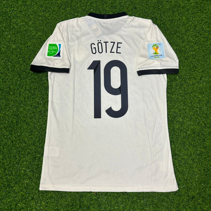 Mario Götze Deutschland WM 2014 Special Edition Weißes Retro-Fußballtrikot