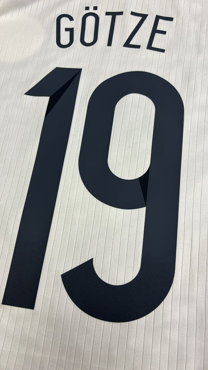 Mario Götze Deutschland WM 2014 Special Edition Weißes Retro-Fußballtrikot