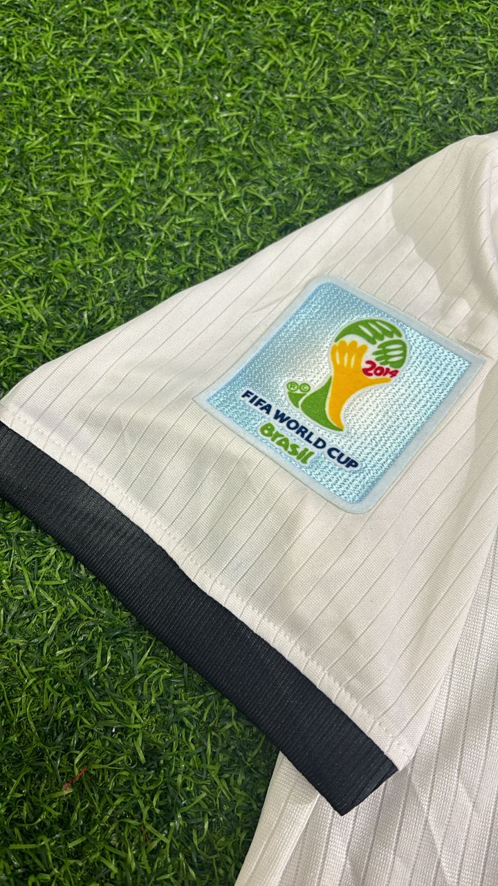 Mario Götze Deutschland WM 2014 Special Edition Weißes Retro-Fußballtrikot