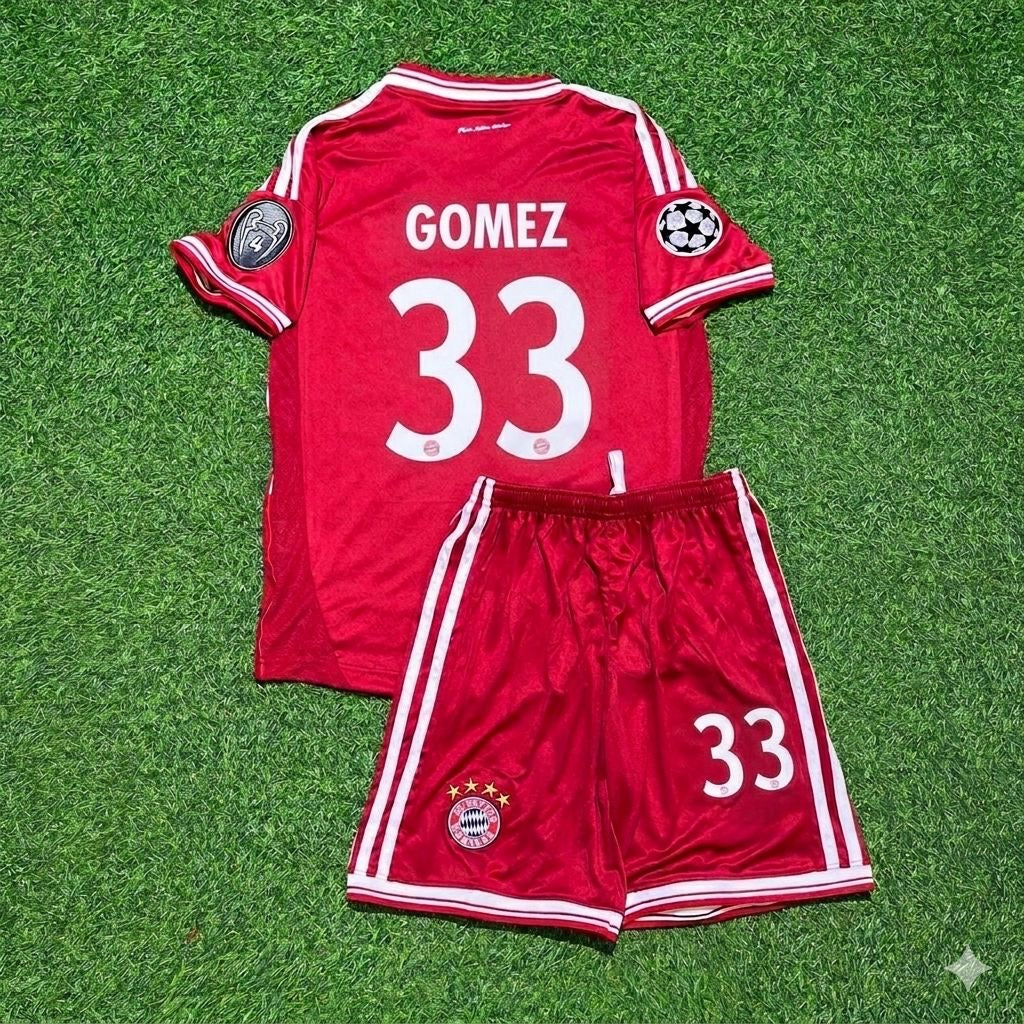 Bayern Munich 2013 Champions League Final Kids Retro Jersey – Mario Gomez 33