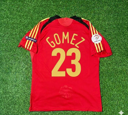 Germany 2008 EURO Away Red Retro Football Jersey – Mario Gomez