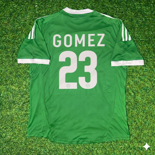 Germany 2012 EURO Green Retro Football Jersey – Mario Gomez