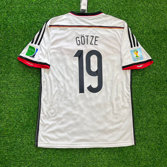 Mario Götze – Deutschland 2014 WM Weiß Retro Trikot Fußballtrikot