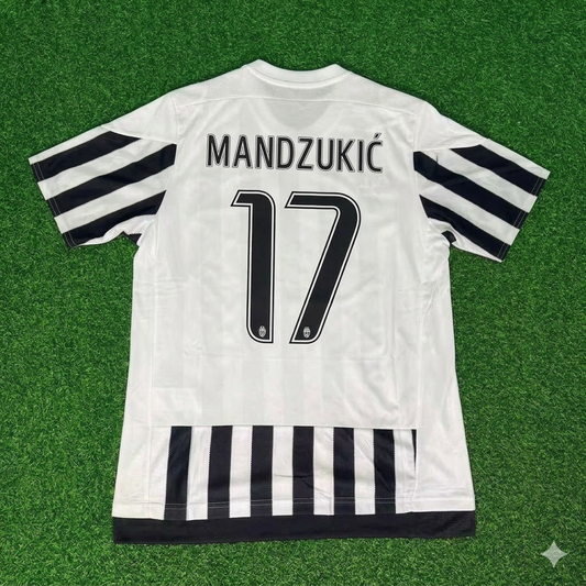 Mario Mandžukić 17-Juventus 2015-2016 Retro Heim-Fußballtrikot