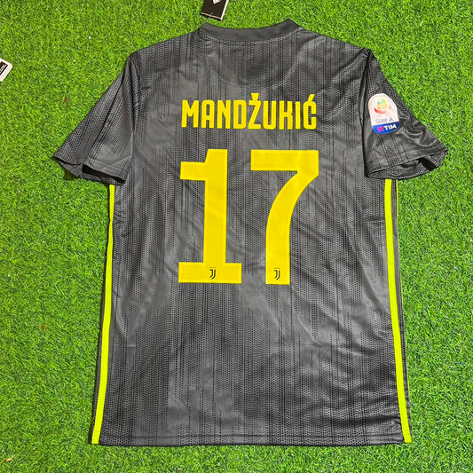 Mario Mandžukić 17# Juventus 2017-2018 Retro Heim-Fußballtrikot