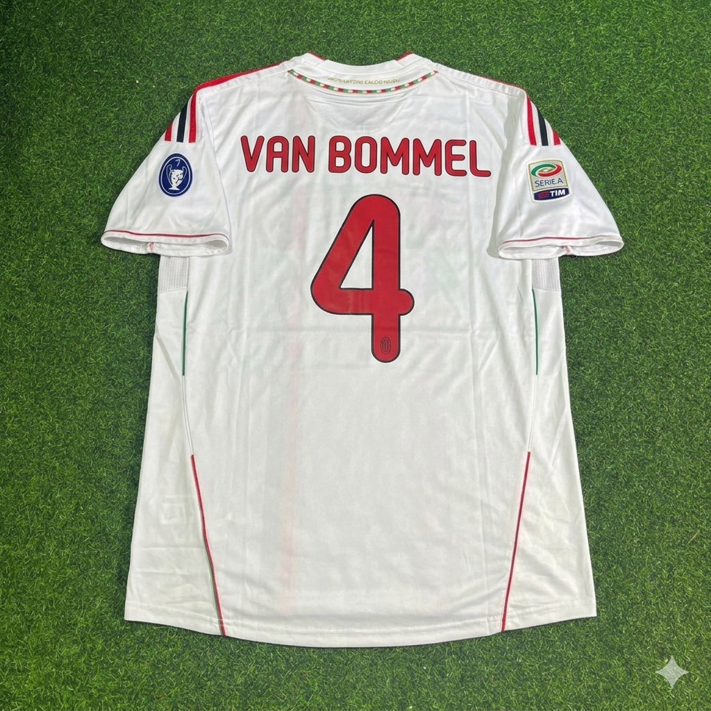 AC Milan 2011/12 White Away Retro Football Jersey – Mark Van Bommel 4