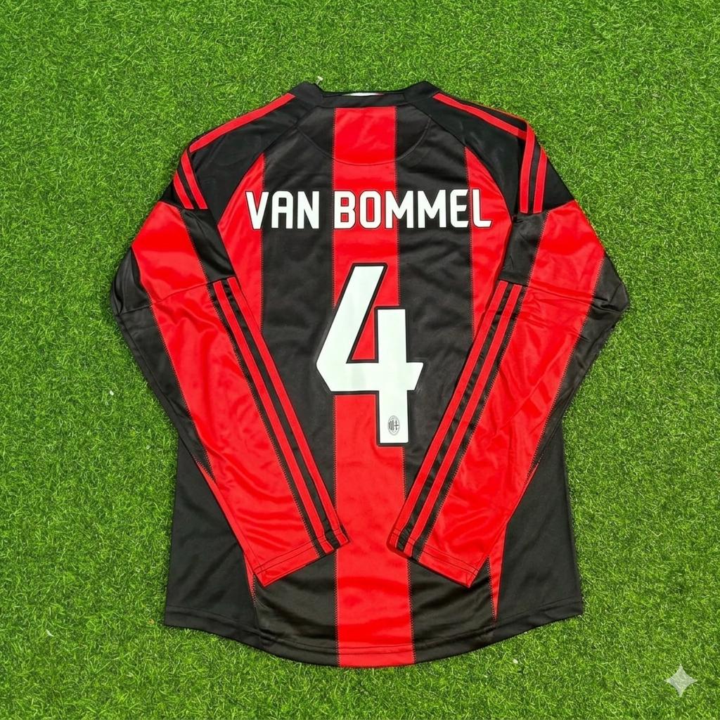 AC Milan 2010/11 Home Long Sleeve Retro Football Jersey – Mark van Bommel