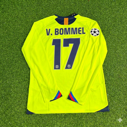 Maillot de football vintage à manches longues Mark van Bommel Barcelone 2005-2006 Jaune Vert