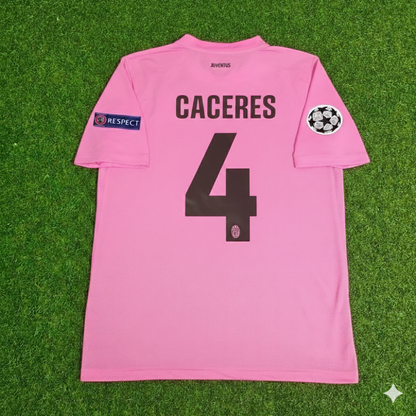 Martin Caceres Juventus Pink 2012 2013 Season Retro Jersey Soccer Shirt