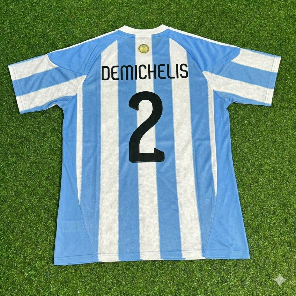Martín Demichelis 2- 2010 World Cup Argentina Retro Jersey