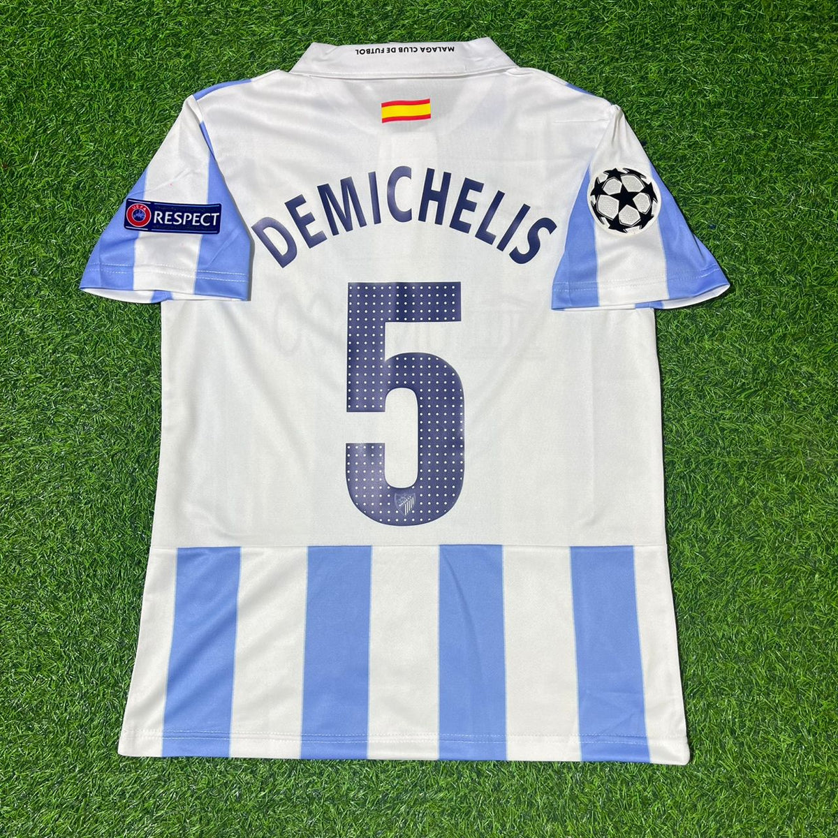 Martin Demichelis Malaga Retro Home Soccer Kit Jersey – | Trikot | Maillot - Camiseta Soccer Shirt