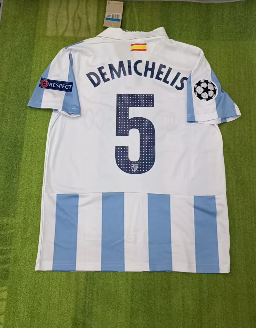 Martin Demichelis Malaga Retro Home Soccer Kit Jersey – | Trikot | Maillot - Camiseta Soccer Shirt