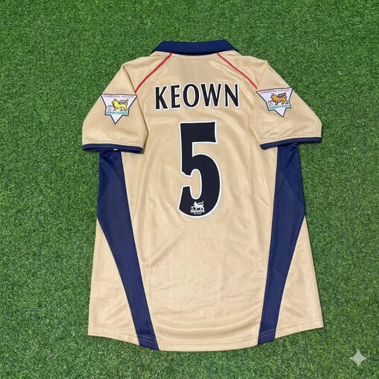 Martin Keown #5 Camiseta retro dorada de visitante del Arsenal 2001-2002
