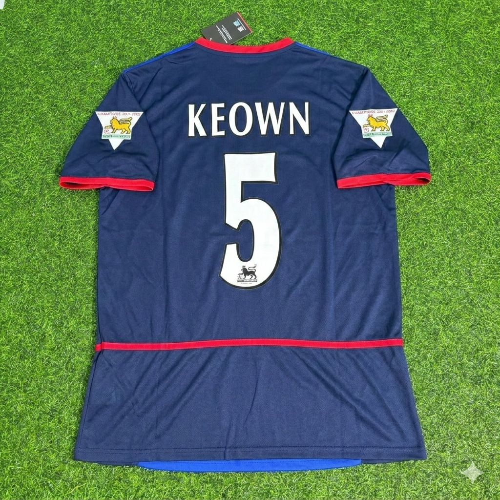 Martin Keown 5- Arsenal 2002-2004 Schwarz Blau o2 Retro Trikot Fußballtrikot