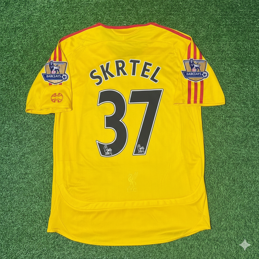 Liverpool 2006/07 Yellow Retro Football Jersey – Martin Skrtel