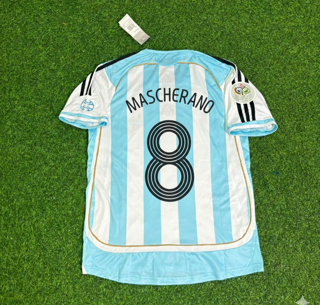 Javier Mascherano Argentina 2006 World Cup Retro Soccer Jersey Maillot Trikot
